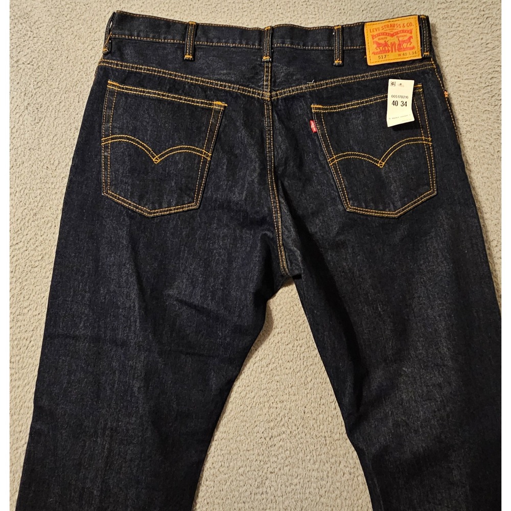 Levis 517 Bootcut Rigid Indigo Denim Jeans Mens Size 40x34 00517-0216 NEW